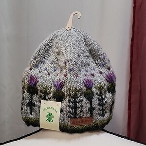 Gray and Purple Women's Knit Hat